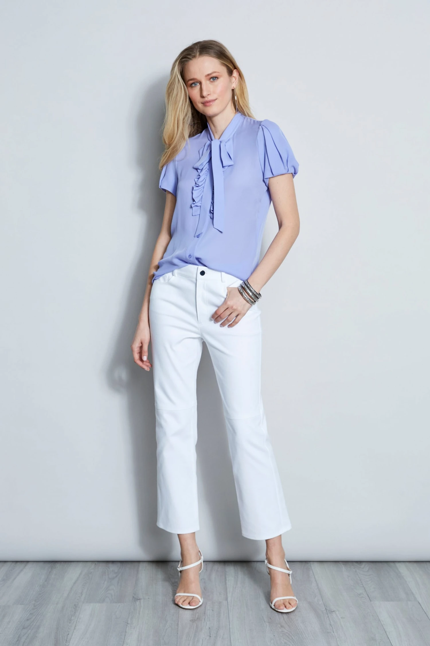 Elie Tahari Silk Tie Neck Ruffle Shirt 4 Elie Tahari Silk Tie Neck Ruffle Shirt