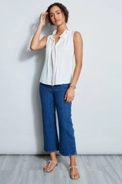 Elie Tahari Silk Ruffle Shirt