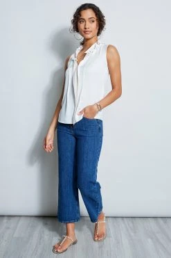 Elie Tahari Silk Ruffle Shirt