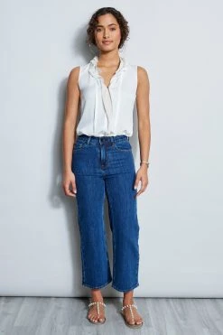 Elie Tahari Silk Ruffle Shirt