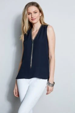 Elie Tahari Tops Sleeveless Chain Shirt