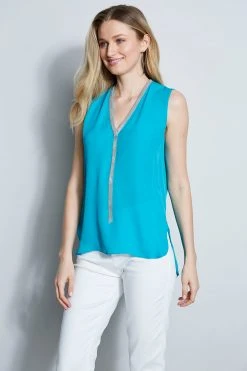 Elie Tahari Sleeveless Chain Shirt