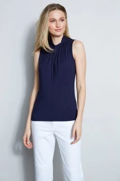 Elie Tahari Tops Sleeveless Mock Twist Knit