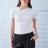 Elie Tahari New Perspectives Asymmetrical Short Sleeve Twist Knit 2 Elie Tahari New Perspectives Asymmetrical Short Sleeve Twist Knit