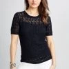 Elie Tahari Crochet Short Sleeve Sweater 2 Elie Tahari Crochet Short Sleeve Sweater