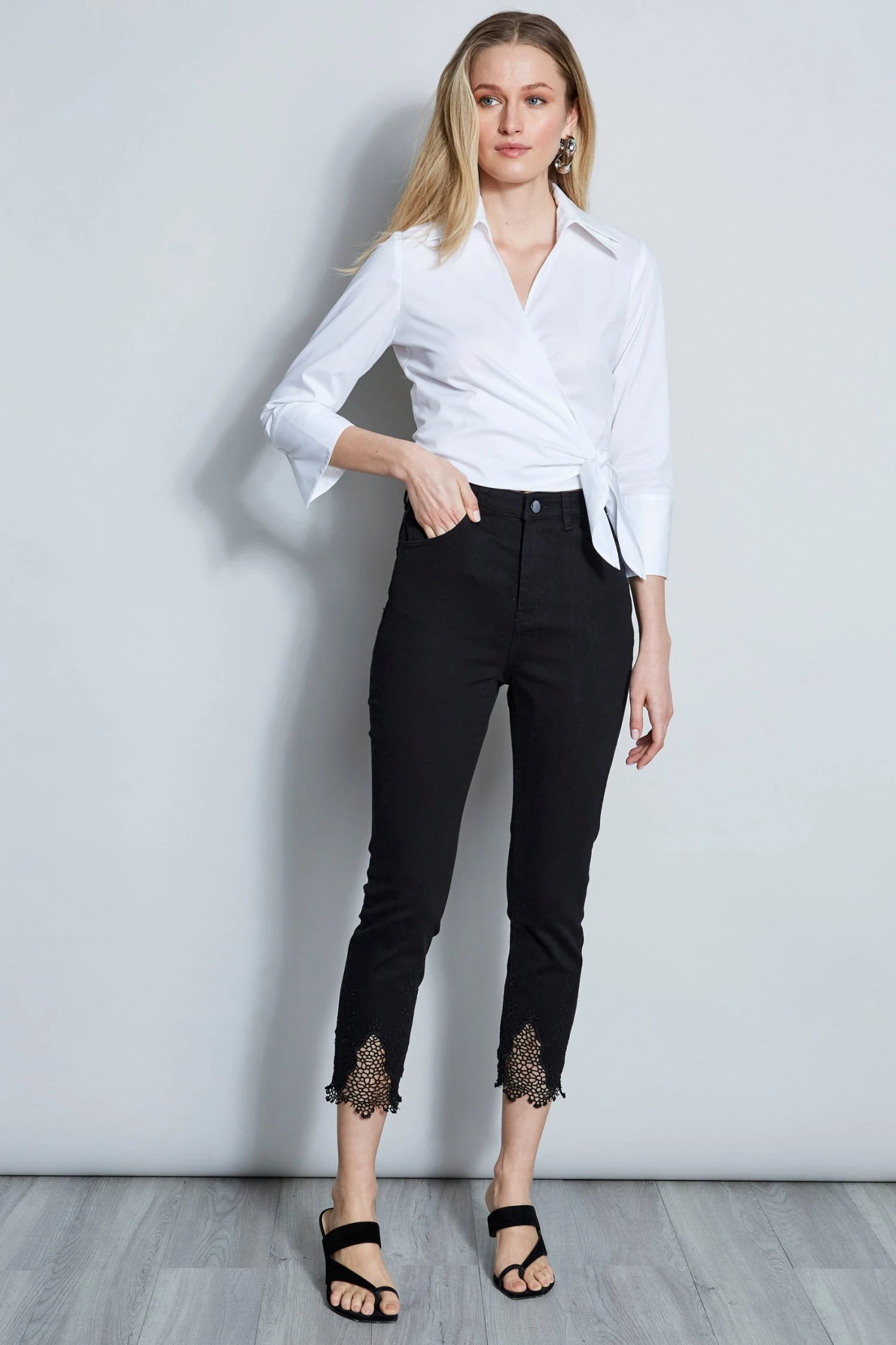 Elie Tahari Poplin Wrap Shirt 4 Elie Tahari Poplin Wrap Shirt