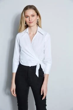 Elie Tahari Embroidered Hem Pant