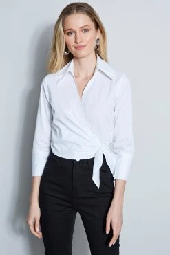Elie Tahari Poplin Wrap Shirt