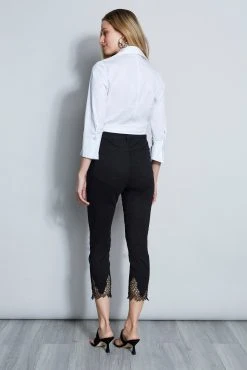 Elie Tahari Embroidered Hem Pant