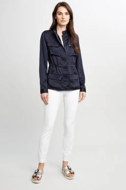 Elie Tahari Cargo Satin Jacket
