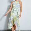 Elie Tahari Dress Musings Silk Patchwork Halter Dress 2 Elie Tahari Dress Musings Silk Patchwork Halter Dress