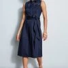 Elie Tahari Embroidered Tie Dress