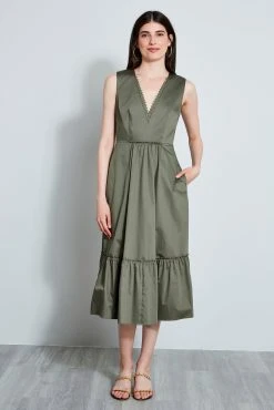 Elie Tahari Cotton Midi Dress