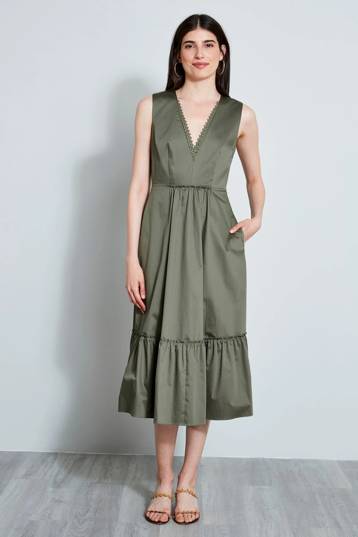 Elie Tahari Cotton Midi Dress 3 Elie Tahari Cotton Midi Dress