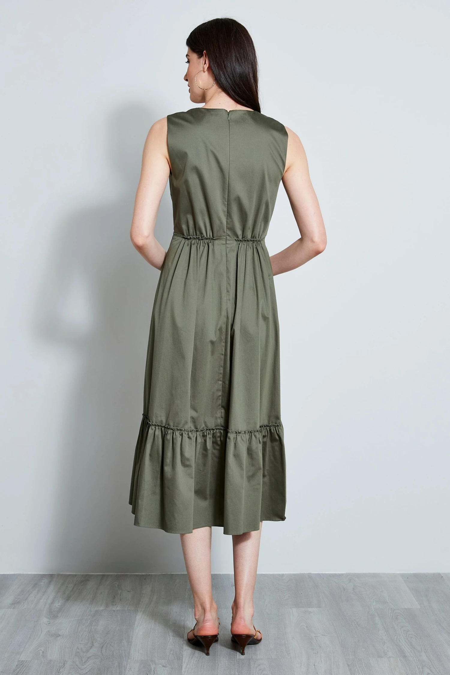 Elie Tahari Cotton Midi Dress 8 Elie Tahari Cotton Midi Dress