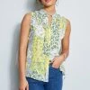 Elie Tahari Summer Delicious Pastels Silk Sleeveless Patchwork Shirt 2 Elie Tahari Summer Delicious Pastels Silk Sleeveless Patchwork Shirt