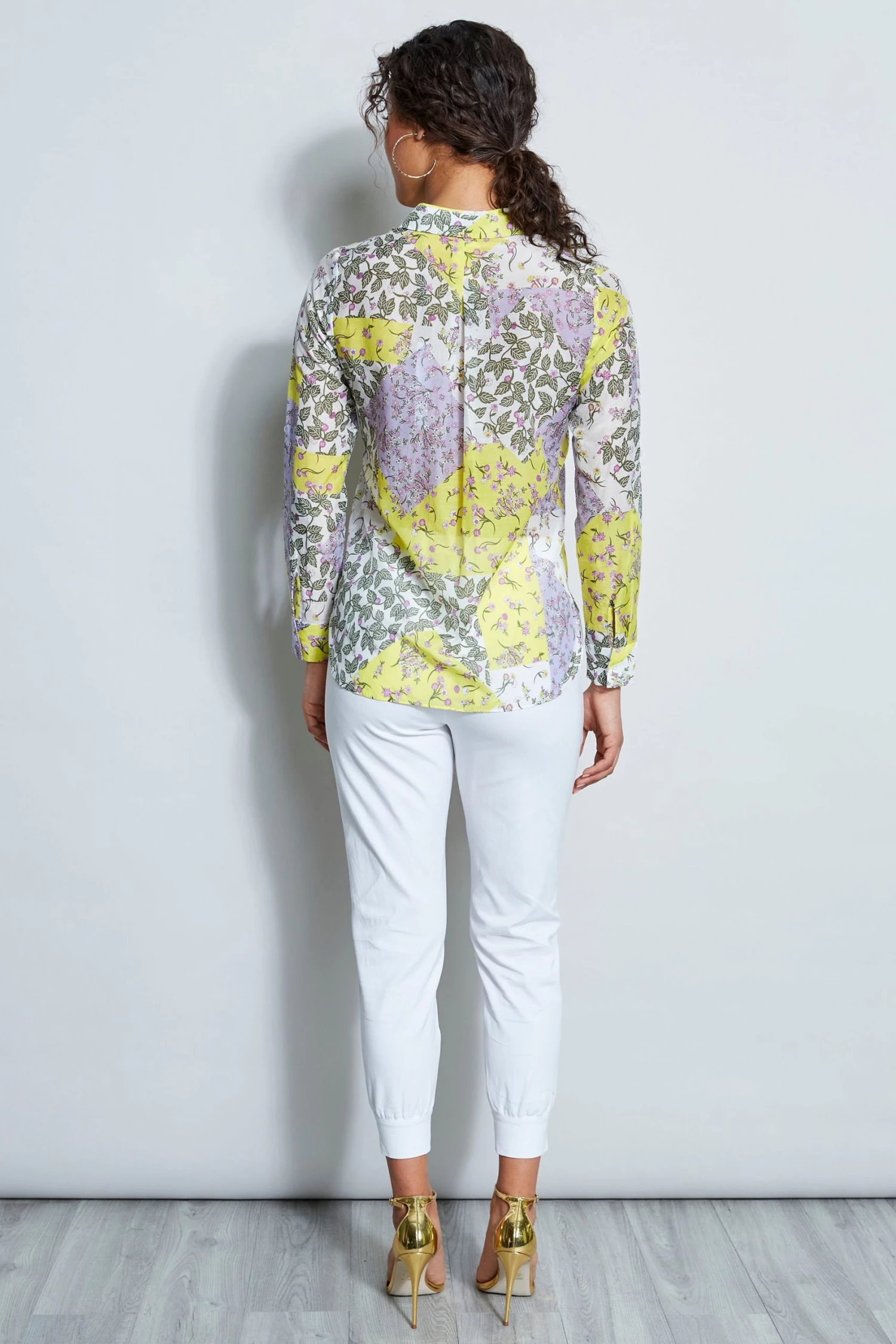 Elie Tahari Patchwork Long Sleeve Shirt 7 Elie Tahari Patchwork Long Sleeve Shirt
