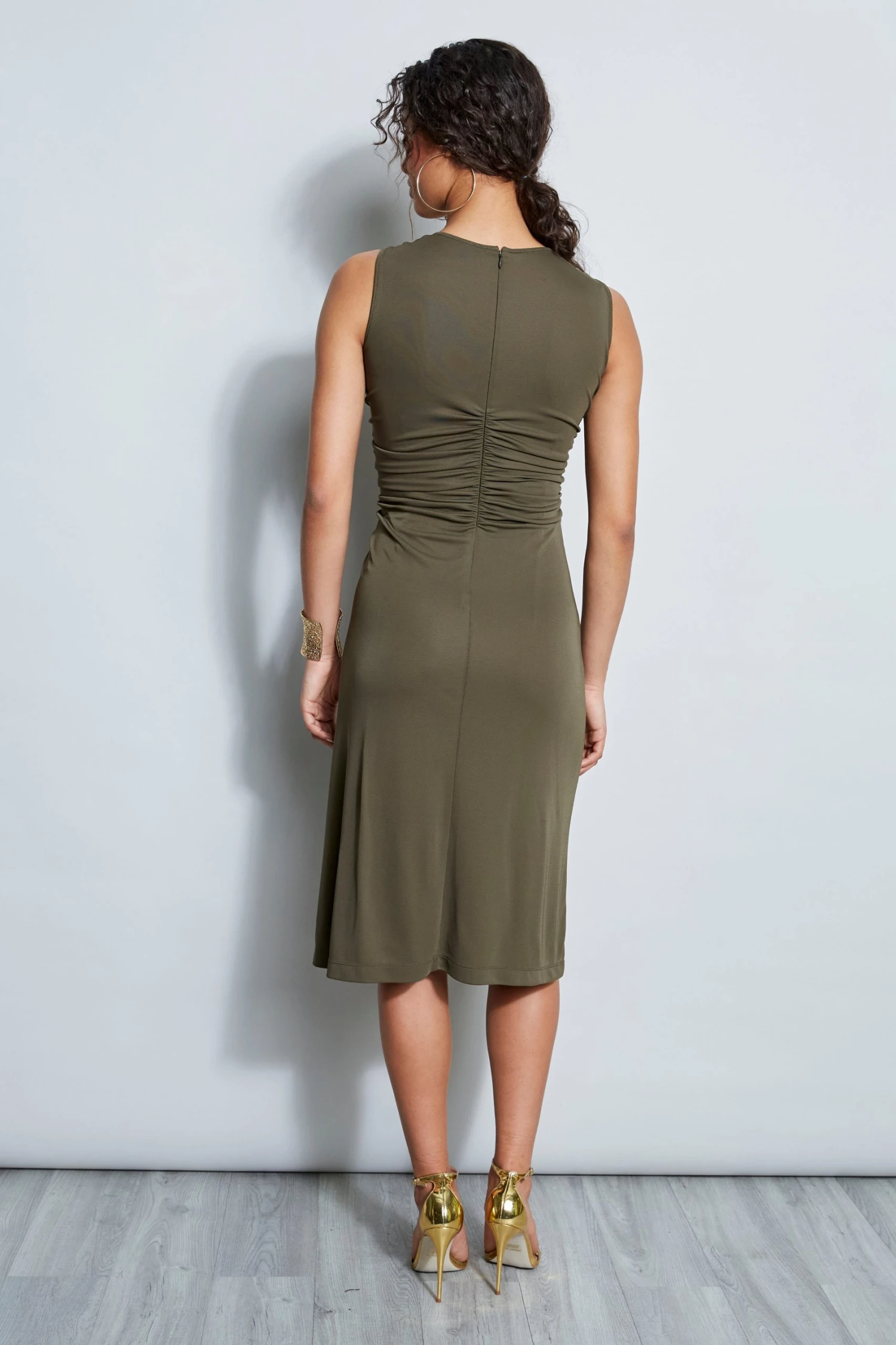 Elie Tahari Ruched Midi Dress 6 Elie Tahari Ruched Midi Dress