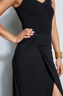 Elie Tahari New Perspectives Knot Midi Skirt