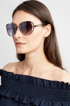 Elie Tahari Metal Round Sunglasses