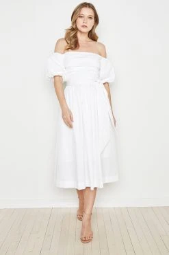 Elie Tahari Dresses & Jumpsuits Topaz Off Shoulder Midi Dress