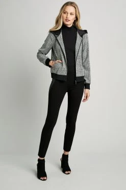 Elie Tahari Jackets & Blazers Plaid Hoodie Bomber 10 Elie Tahari Jackets & Blazers Plaid Hoodie Bomber