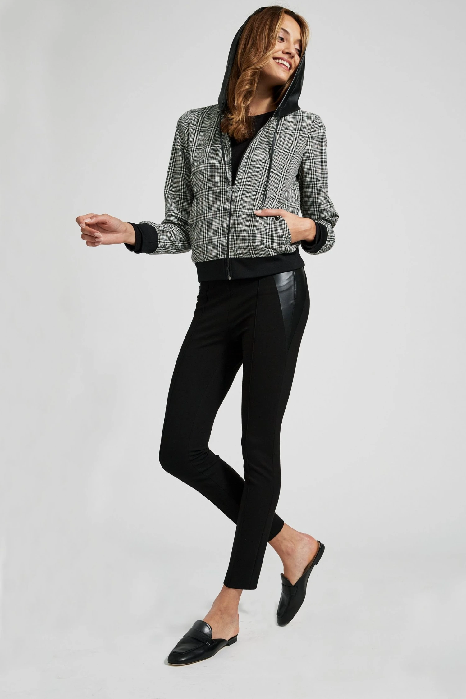 Elie Tahari Jackets & Blazers Plaid Hoodie Bomber 4 Elie Tahari Jackets & Blazers Plaid Hoodie Bomber