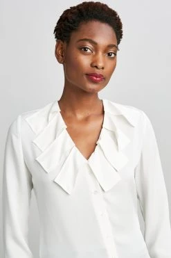 Elie Tahari Silk Origami Shirt Tops