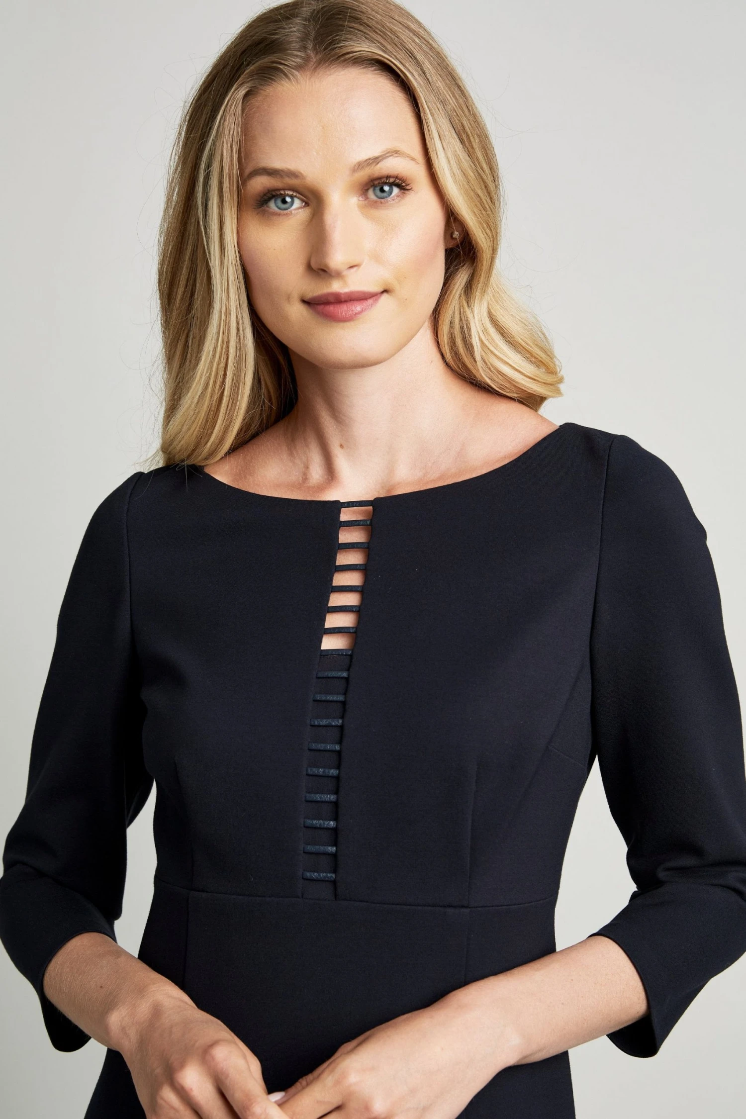 E842W601_STARGAZER_2FRONT_0037.jpg Elie Tahari Ladder Detail Dress Dresses & Jumpsuits