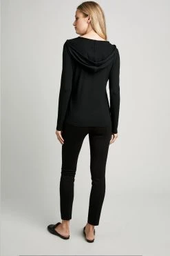 Elie Tahari Half Zip Long Sleeve Hoodie
