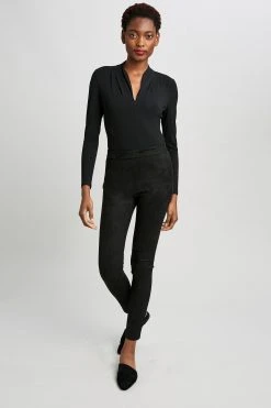 Elie Tahari Vegan Suede Legging Pants