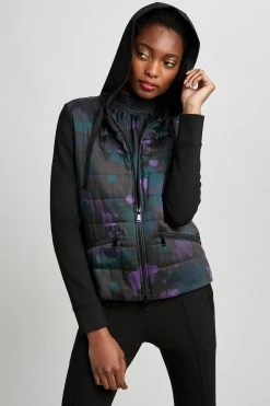 Elie Tahari Print Combo Puffer Jacket Jackets & Blazers