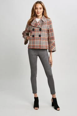 Elie Tahari Plaid Double Breasted Peacoat 9 Elie Tahari Plaid Double Breasted Peacoat