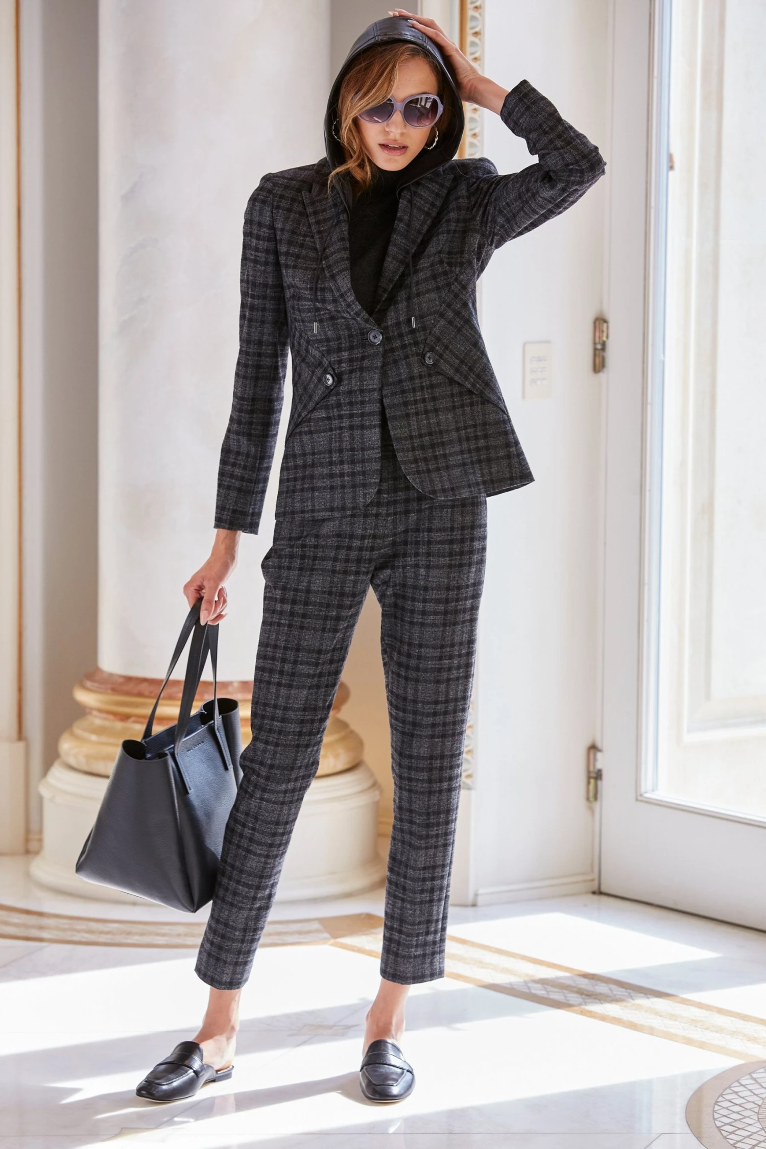 Elie Tahari Hooded Plaid Blazer Jackets & Blazers 11 Elie Tahari Hooded Plaid Blazer Jackets & Blazers