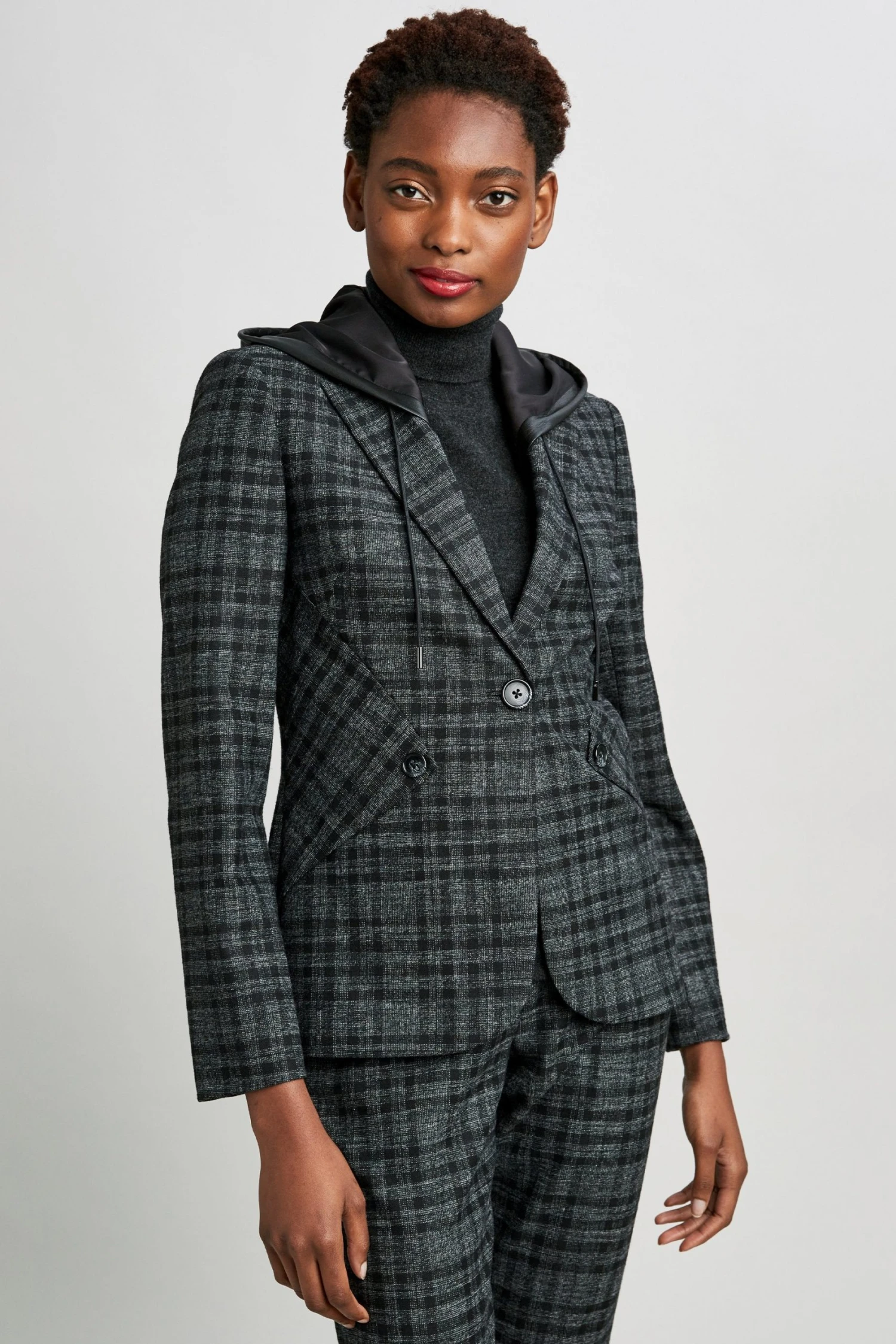 Elie Tahari Hooded Plaid Blazer Jackets & Blazers 3 Elie Tahari Hooded Plaid Blazer Jackets & Blazers