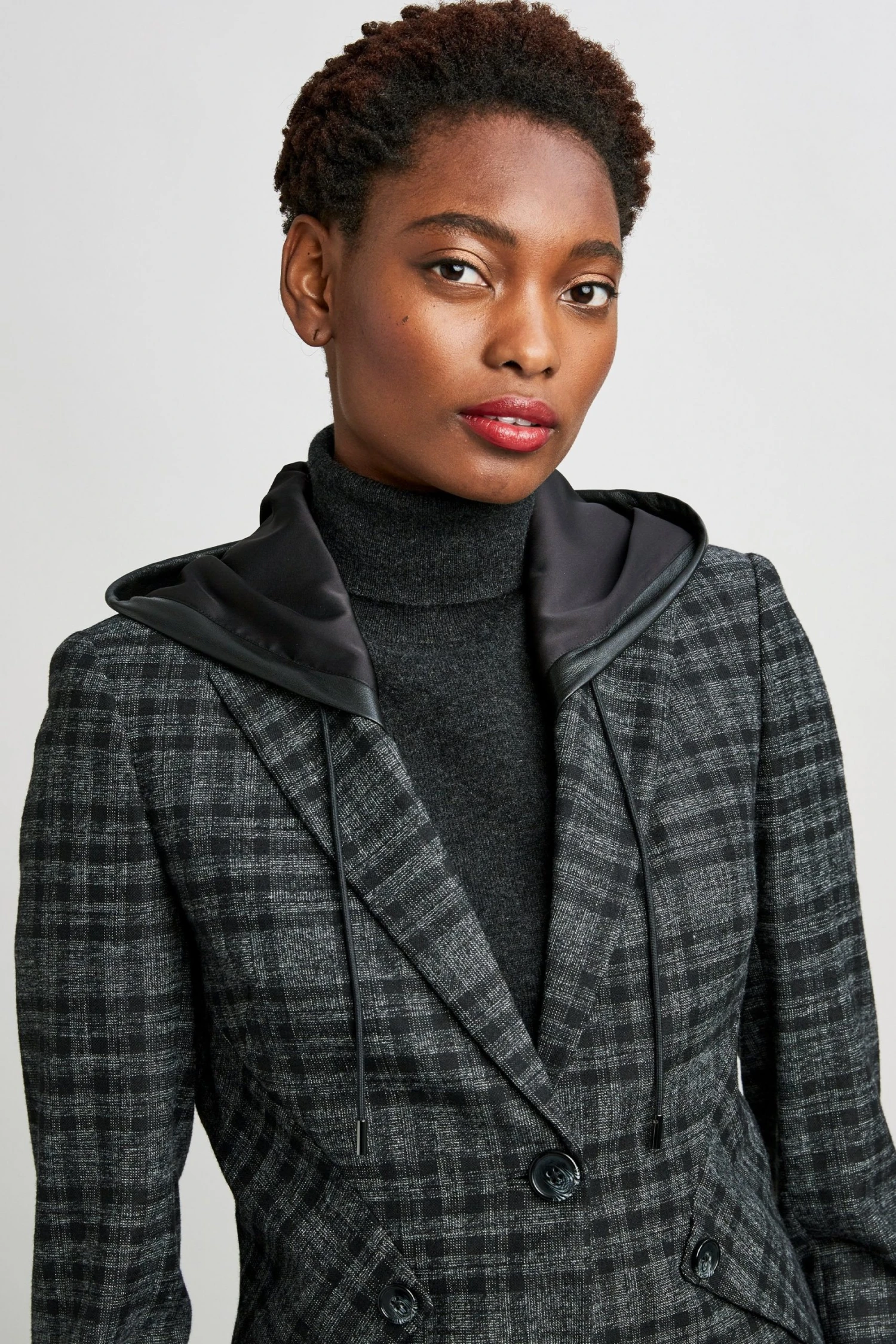 Elie Tahari Hooded Plaid Blazer Jackets & Blazers 8 Elie Tahari Hooded Plaid Blazer Jackets & Blazers