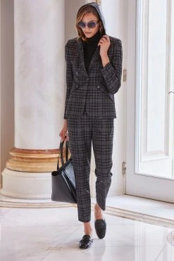 Elie Tahari Plaid Slim Ankle Pant Pants