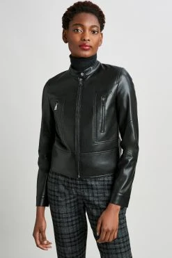 Elie Tahari Vegan Leather Jacket Jackets & Blazers
