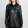 Elie Tahari Vegan Leather Shacket Tops