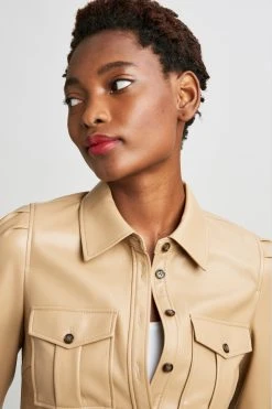 Elie Tahari Vegan Leather Shacket