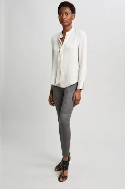Elie Tahari Satin Combo Shirt Tops