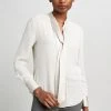 Elie Tahari Satin Combo Shirt Tops 1 Elie Tahari Satin Combo Shirt Tops