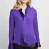Elie Tahari Satin Combo Shirt 1 Elie Tahari Satin Combo Shirt