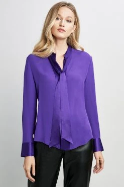 Elie Tahari Satin Combo Shirt