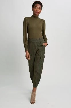 Elie Tahari Knits Smocked Turtleneck Knit