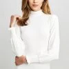 Elie Tahari Smocked Turtleneck Knit