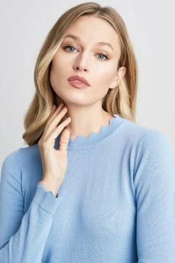 Elie Tahari Sweaters Scallop Long Sleeve Sweater 8 Elie Tahari Sweaters Scallop Long Sleeve Sweater