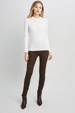 Elie Tahari Scallop Long Sleeve Sweater Sweaters