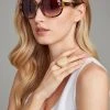 Elie Tahari Oversized Oval Sunglasses