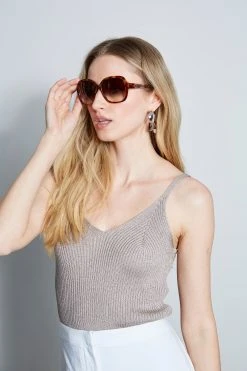 Elie Tahari Oversized Tortoise Sunglasses Resort Shop